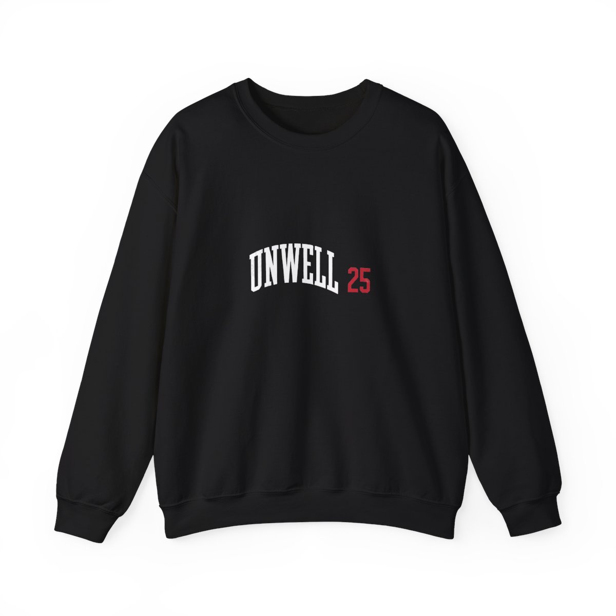 Unwell Varsity 25 Ironic Crewneck Sweatshirt - Sarcastic Athlete Humor - alternate angle 2, merchandise