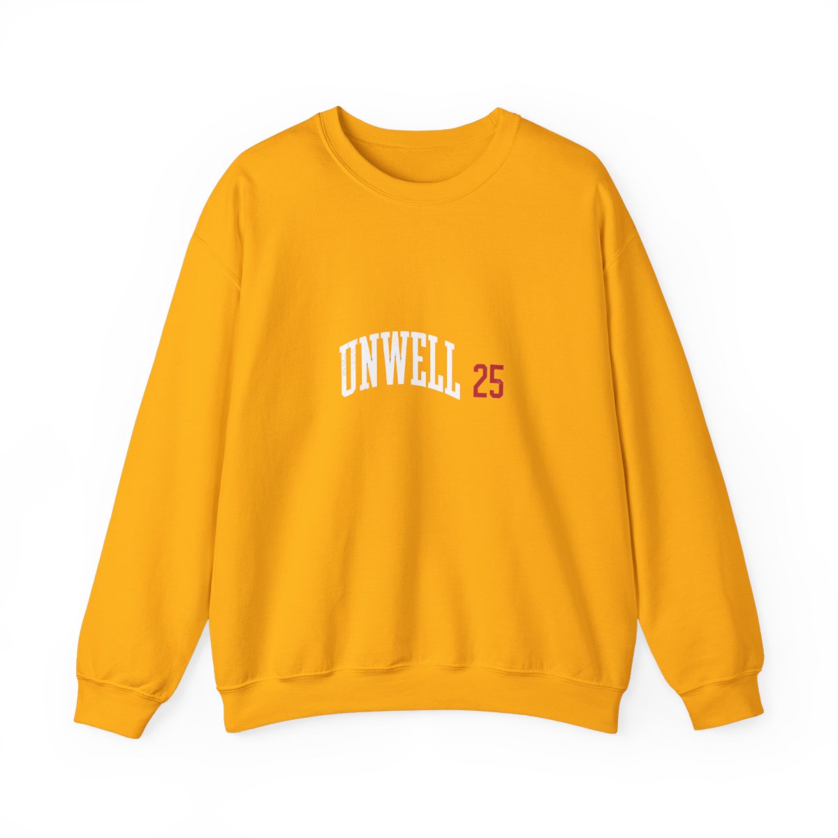 Unwell Varsity 25 Ironic Crewneck Sweatshirt - Sarcastic Athlete Humor - alternate angle 5, merchandise